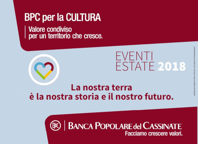 Manifesto evento BPC per la CULTURA con il testo 'La nostra terra è la nostra storia e il nostro futuro.