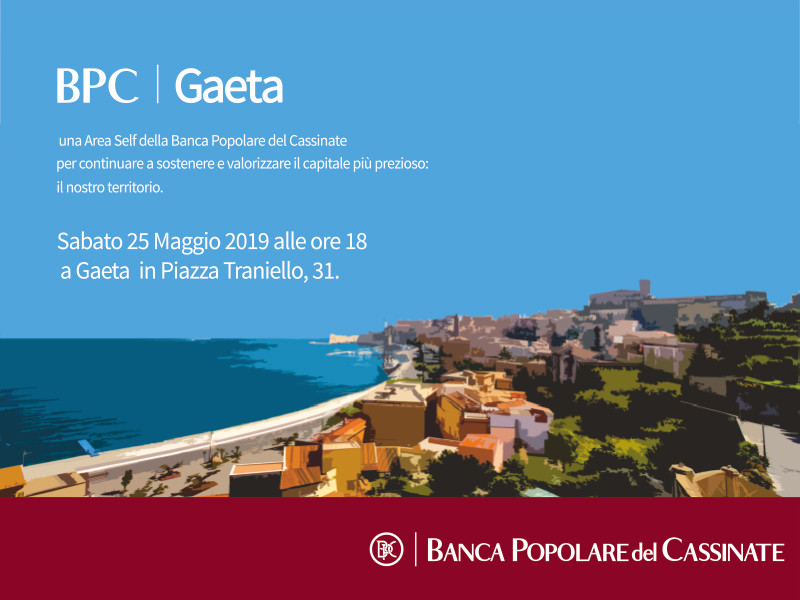 Locandina evento BPC a Gaeta, 25 Maggio 2019, Piazza Traniello, 31.