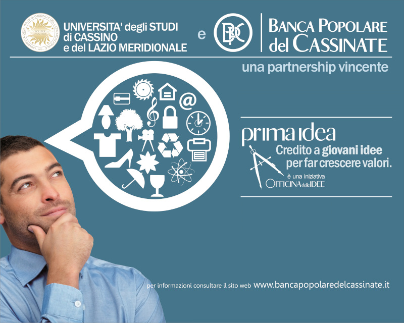 Locandina del UNICAS CAREER DAY 2020 con informazioni su Banca Popolare del Cassinate e Prima Idea.