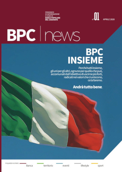 Copertina di BPC NEWS con una bandiera italiana e il titolo 'BPC INSIEME