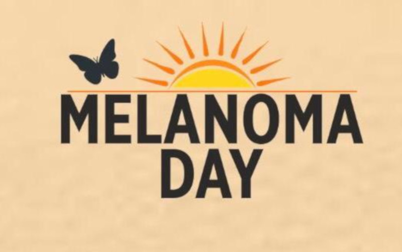 Logo Melanoma Day con sole e farfalla.