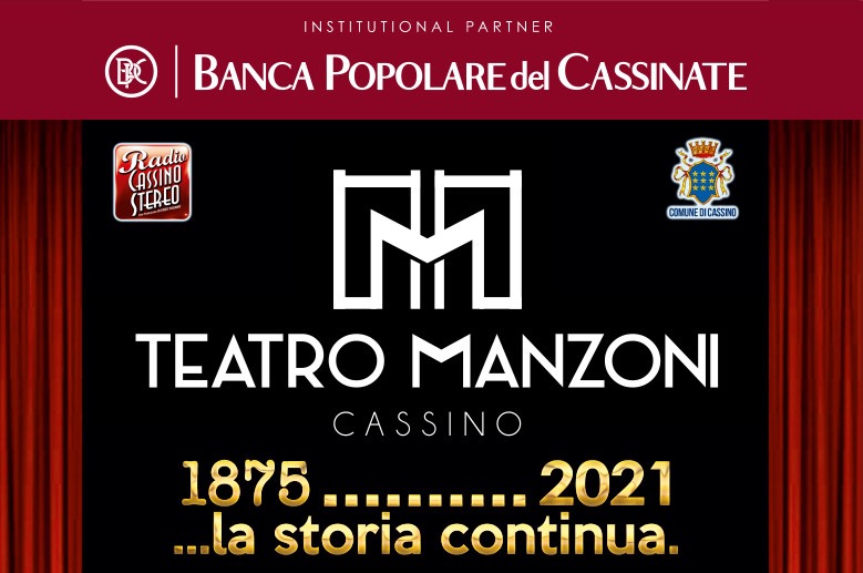 Locandina evento Teatro Manzoni di Cassino, con il titolo e le date della stagione estiva.