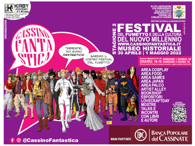 Manifesto del Festival del Fumetto e della Cultura del Nuovo Millennio con date e programma.