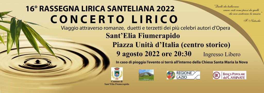 Locandina dell'evento Concerto Lirico a Sant'Elia Fiumerapido.