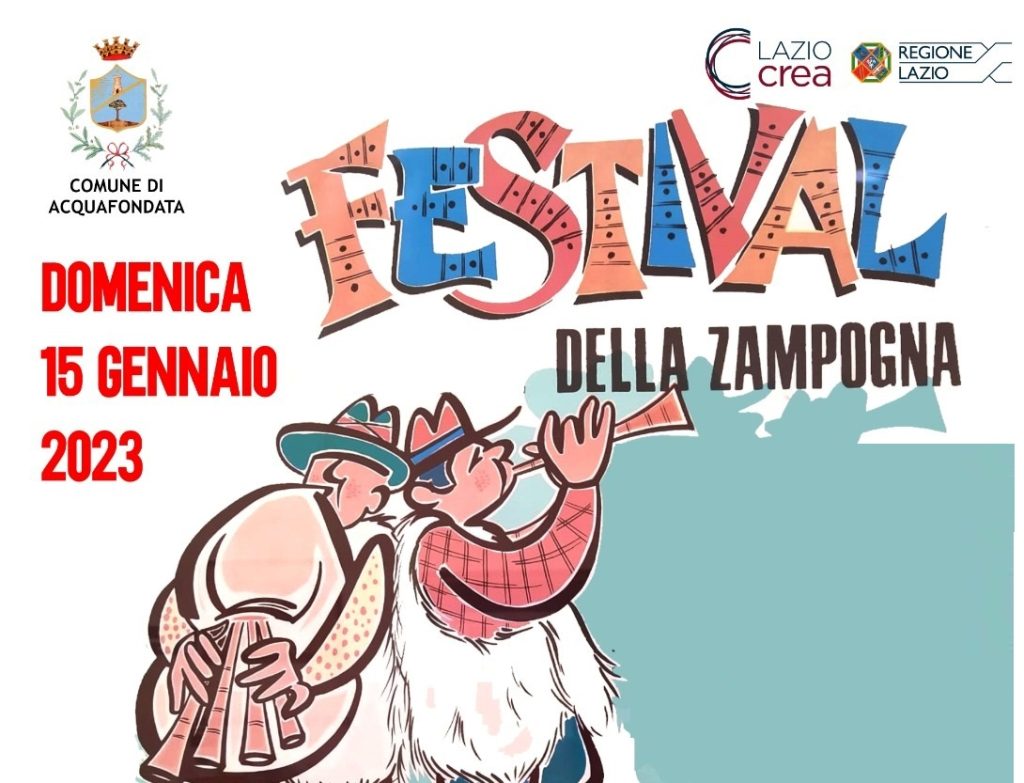 Locandina del Festival della Zampogna 2023 ad Acquafondata.