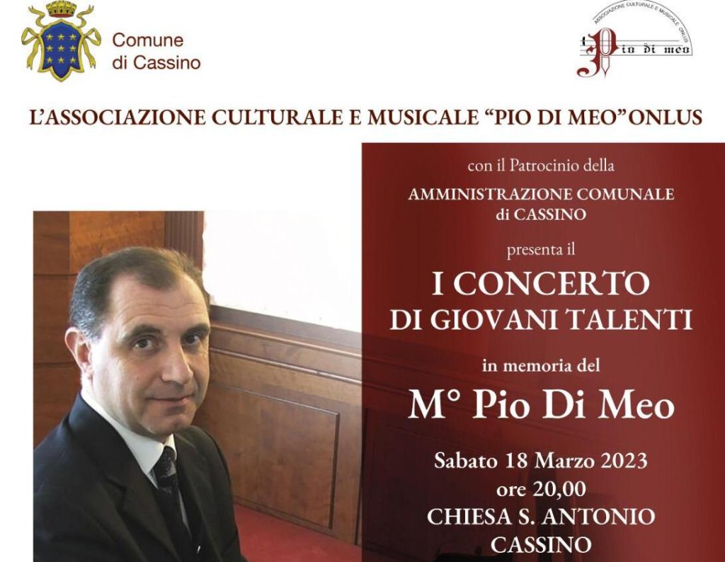 Locandina del concerto in memoria del Maestro Pio di Meo.