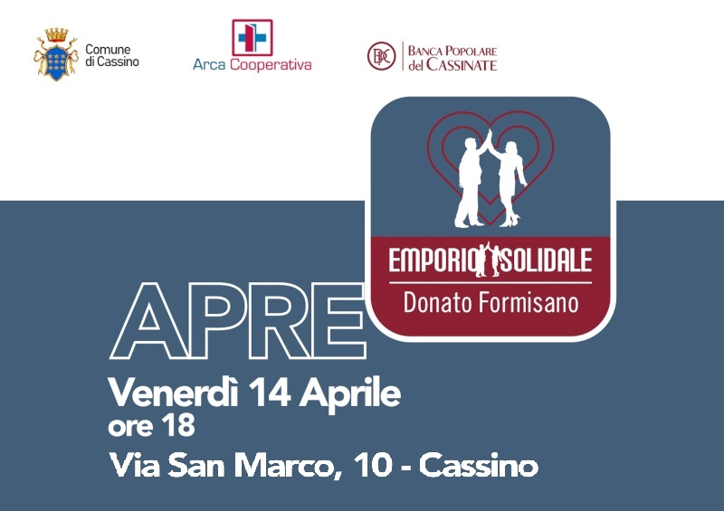 Manifesto dell'inaugurazione dell'emporio solidale Donato Formisano.