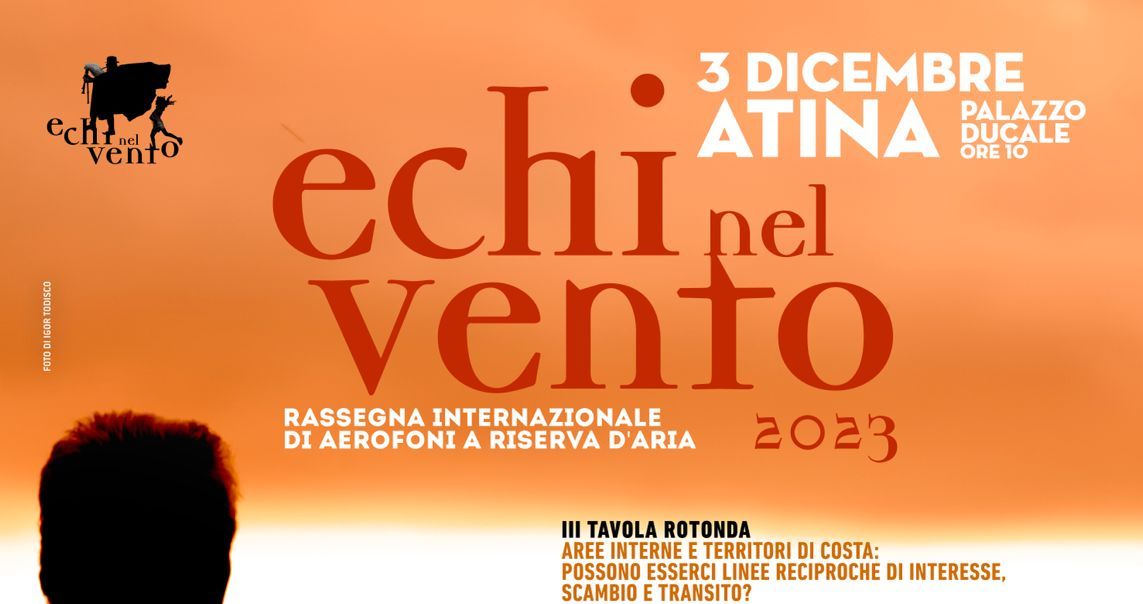 Locandina dell'evento 'Echi nel vento 2023' con dettagli su data e luogo.