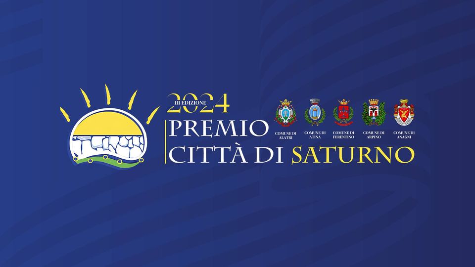 Logo del Premio Città di Saturno 2024 con simboli dei comuni partecipanti.