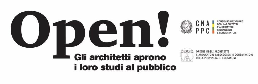 Manifesto dell'evento "Open! Gli architetti aprono i loro studi al pubblico".